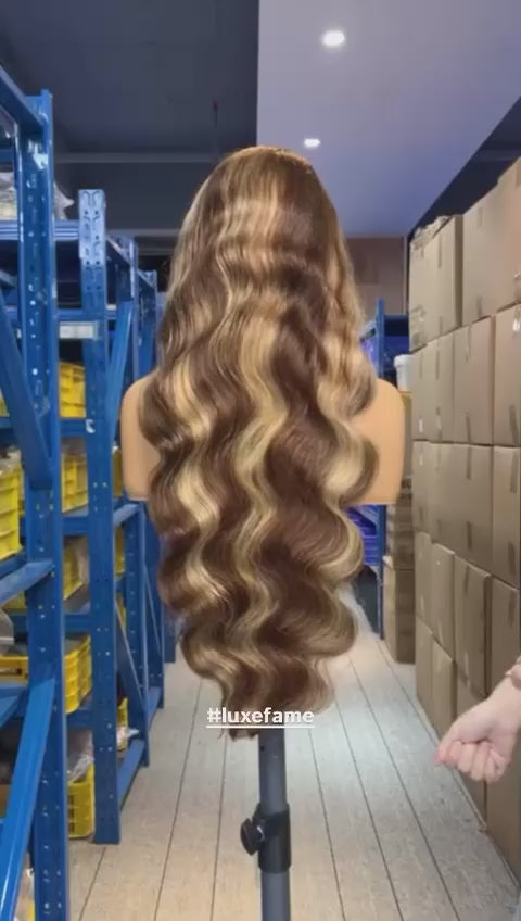💋 Brown Sugar Drizzle – Soft Brown & Honey Blonde Luxury Wig