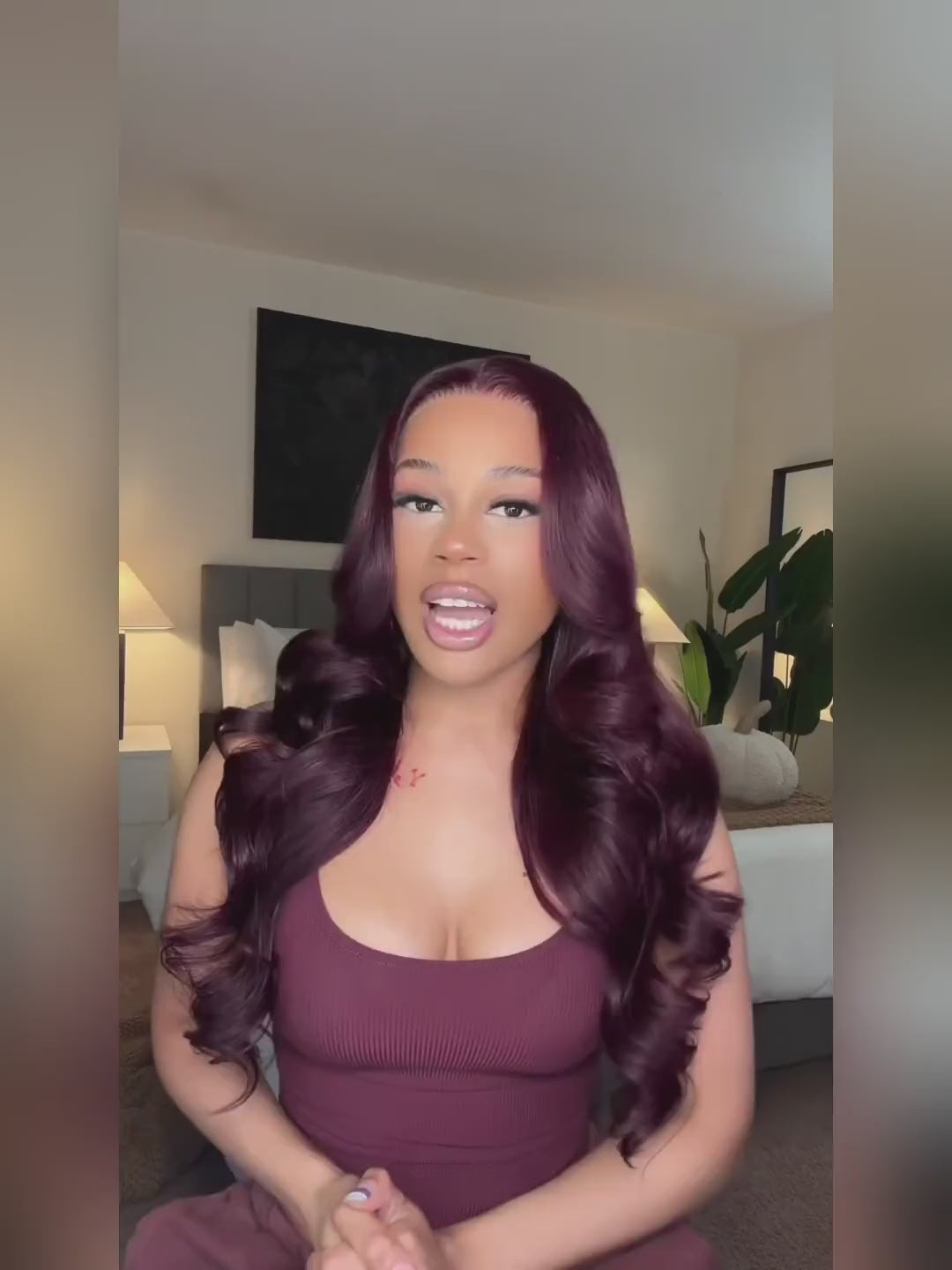 Plum Royale Layered Luxury Wig