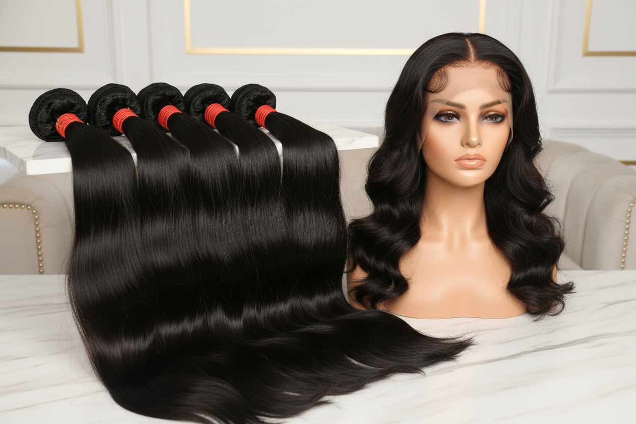 Virgin Human hair Wigs and Bundles